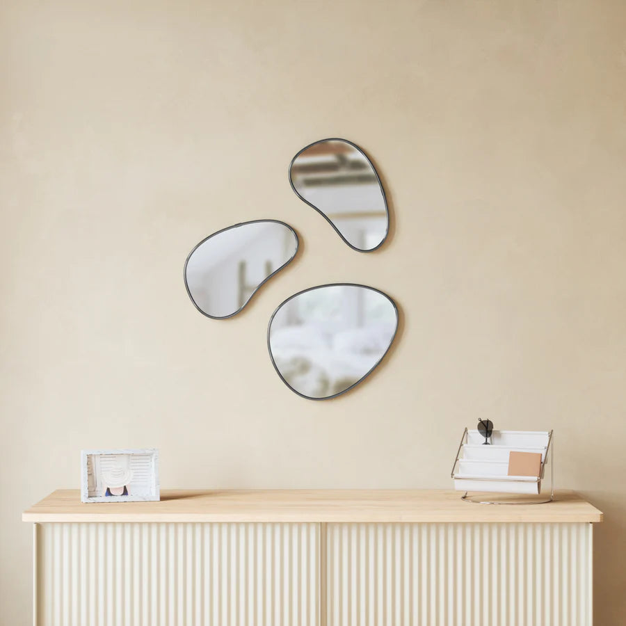 Hubba Pebble Set of 3 Metallic-Titanium