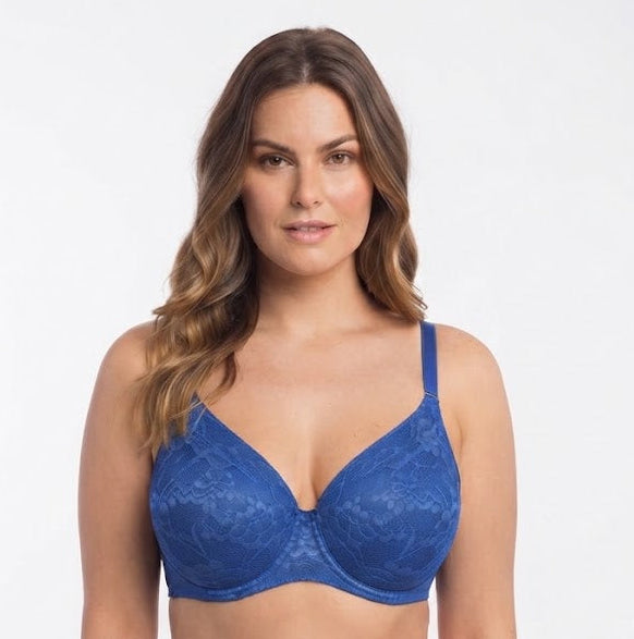 Women's Full Figure Wireless Bra Blue