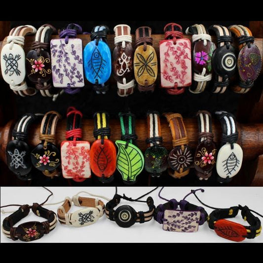Strong Vegan Leather & Bead Bracelets
