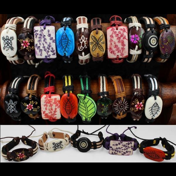 Strong Vegan Leather & Bead Bracelets