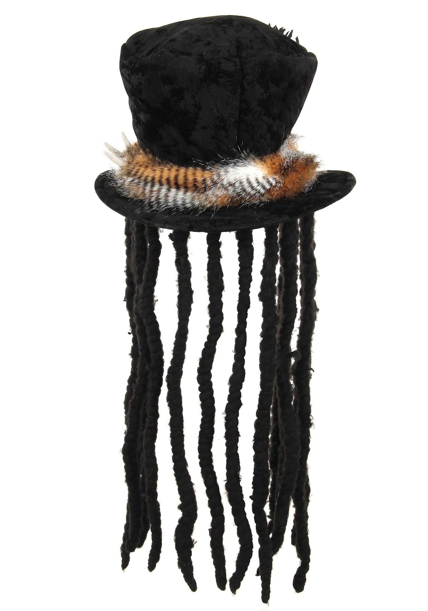 Witch Doctor Plush Costume Hat with Dreadlocks