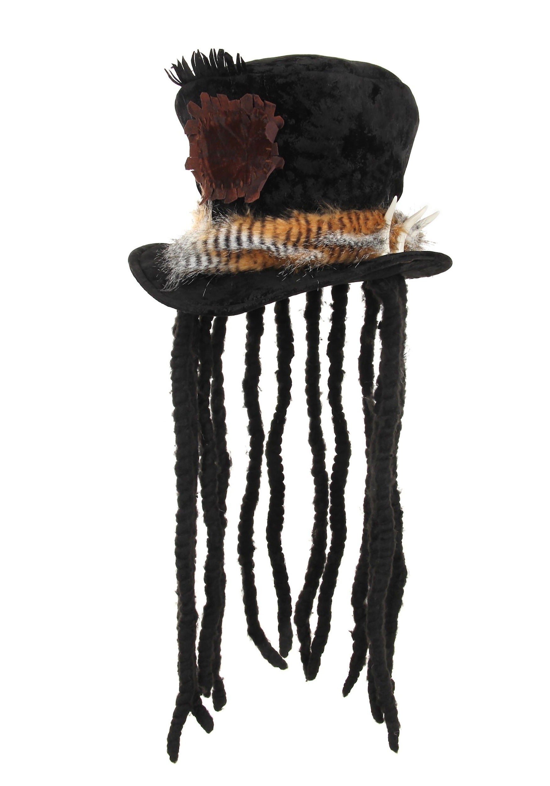 Witch Doctor Plush Costume Hat with Dreadlocks