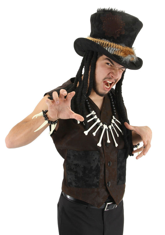 Witch Doctor Plush Costume Hat with Dreadlocks