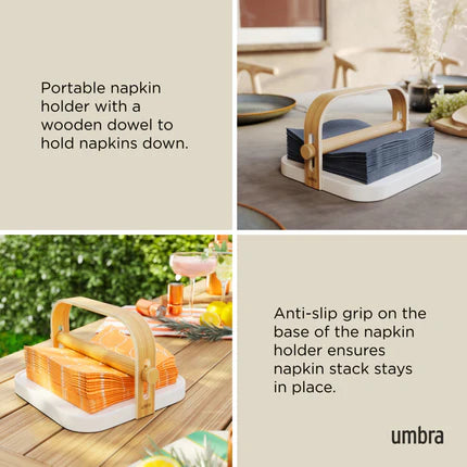 Bellwood Napkin Holder White / Natural