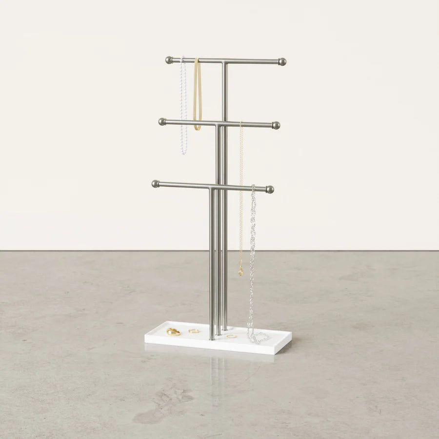 Trigen Jewelry Stand White/Nickel