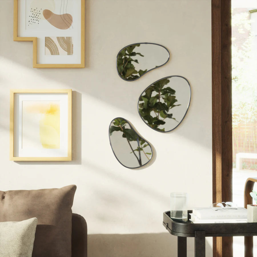 Hubba Pebble Set of 3 Metallic-Titanium
