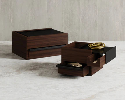 Stowit Mini Storage Box Black / Walnut
