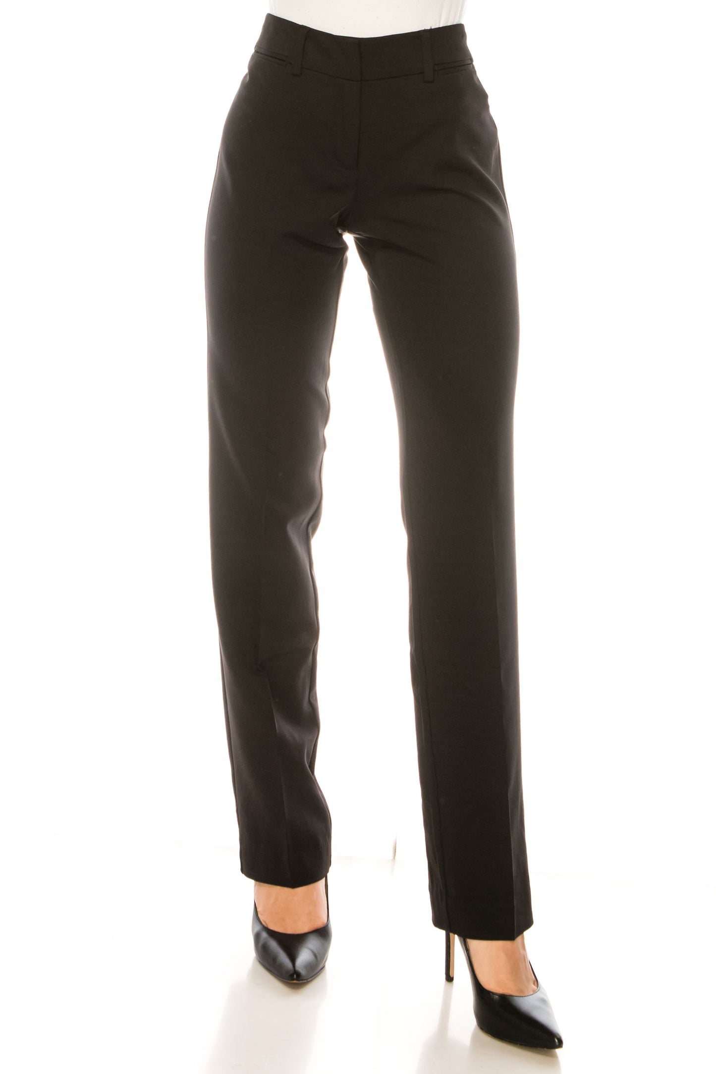 STRAIGHT LEG ZIP-UP PANTS BLACK  - Zac & Rachel