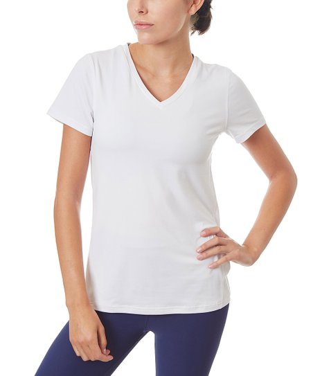 V Neck Tee White