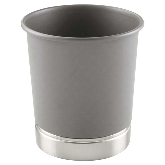 MATTE LIGHT GRAY/BRUSHED NICKEL YORK WASTE CAN
