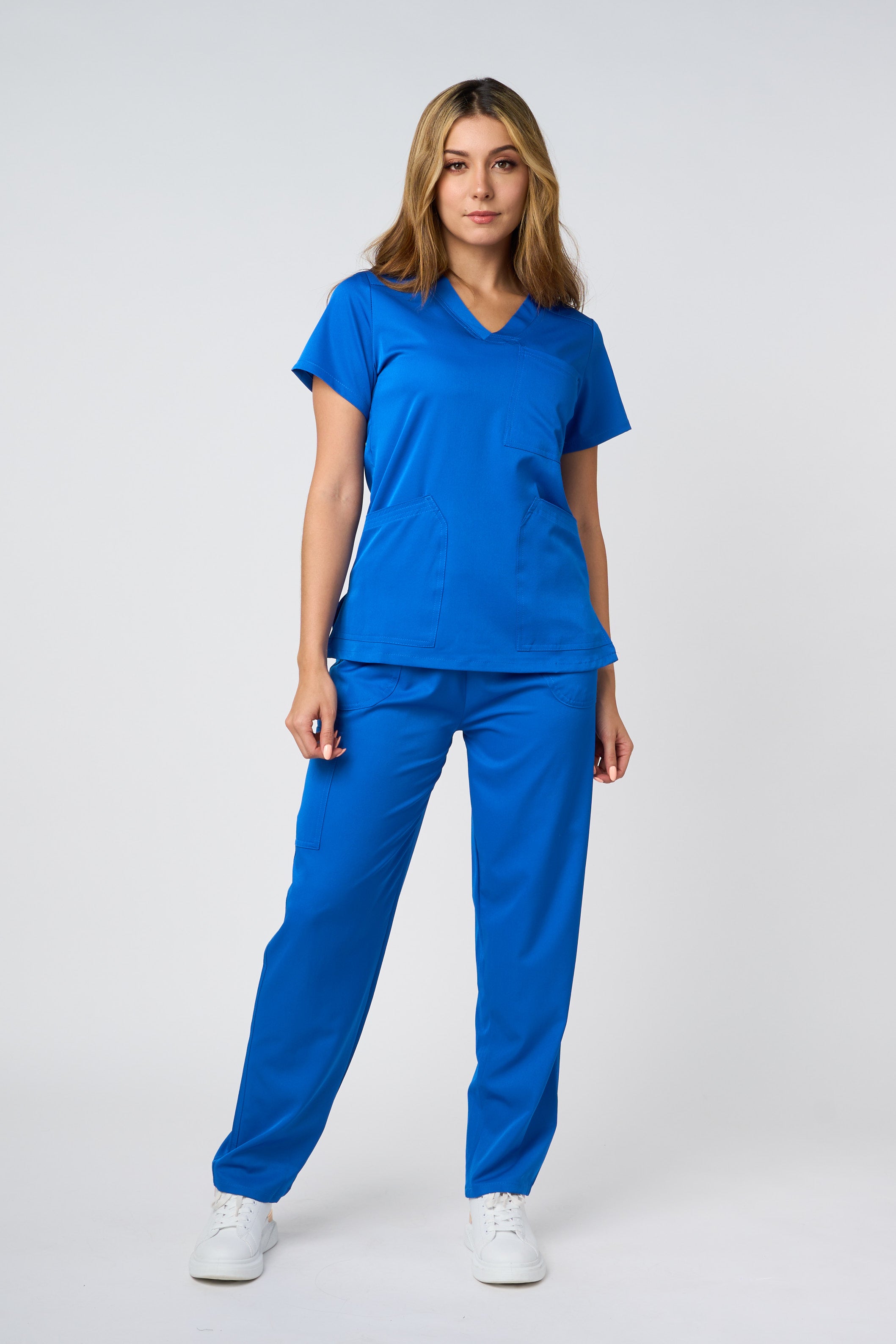 SCRUB TOP V NECK ROYAL