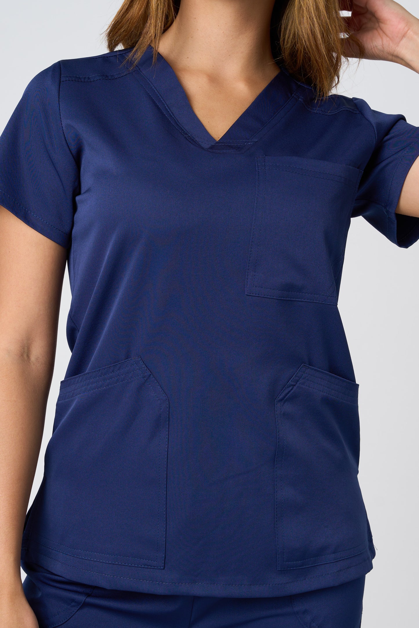 SCRUB TOP V NECK NAVY