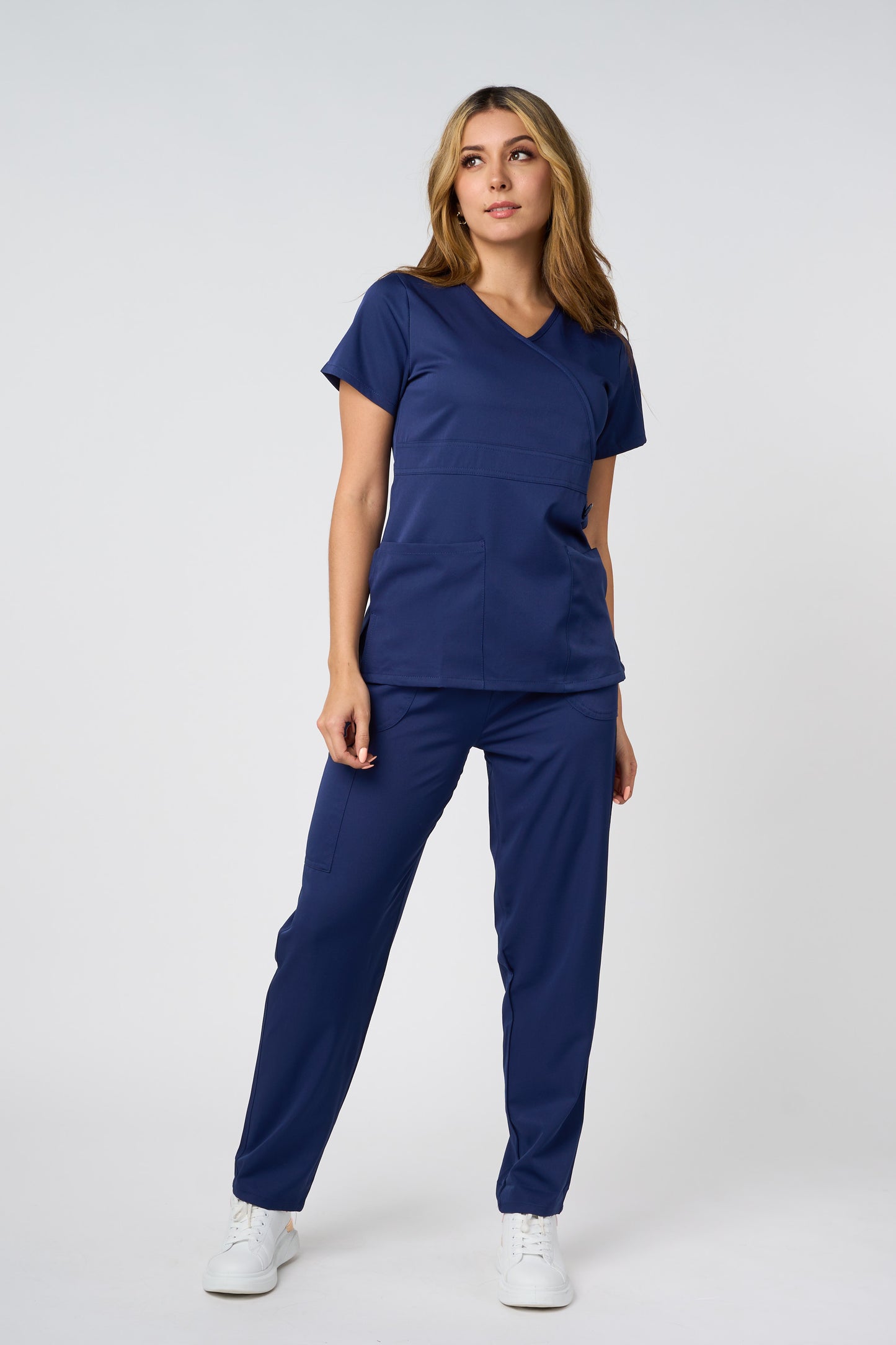 SOLID 4 WAY STRETCH MOCK NECK W/D RING NAVY