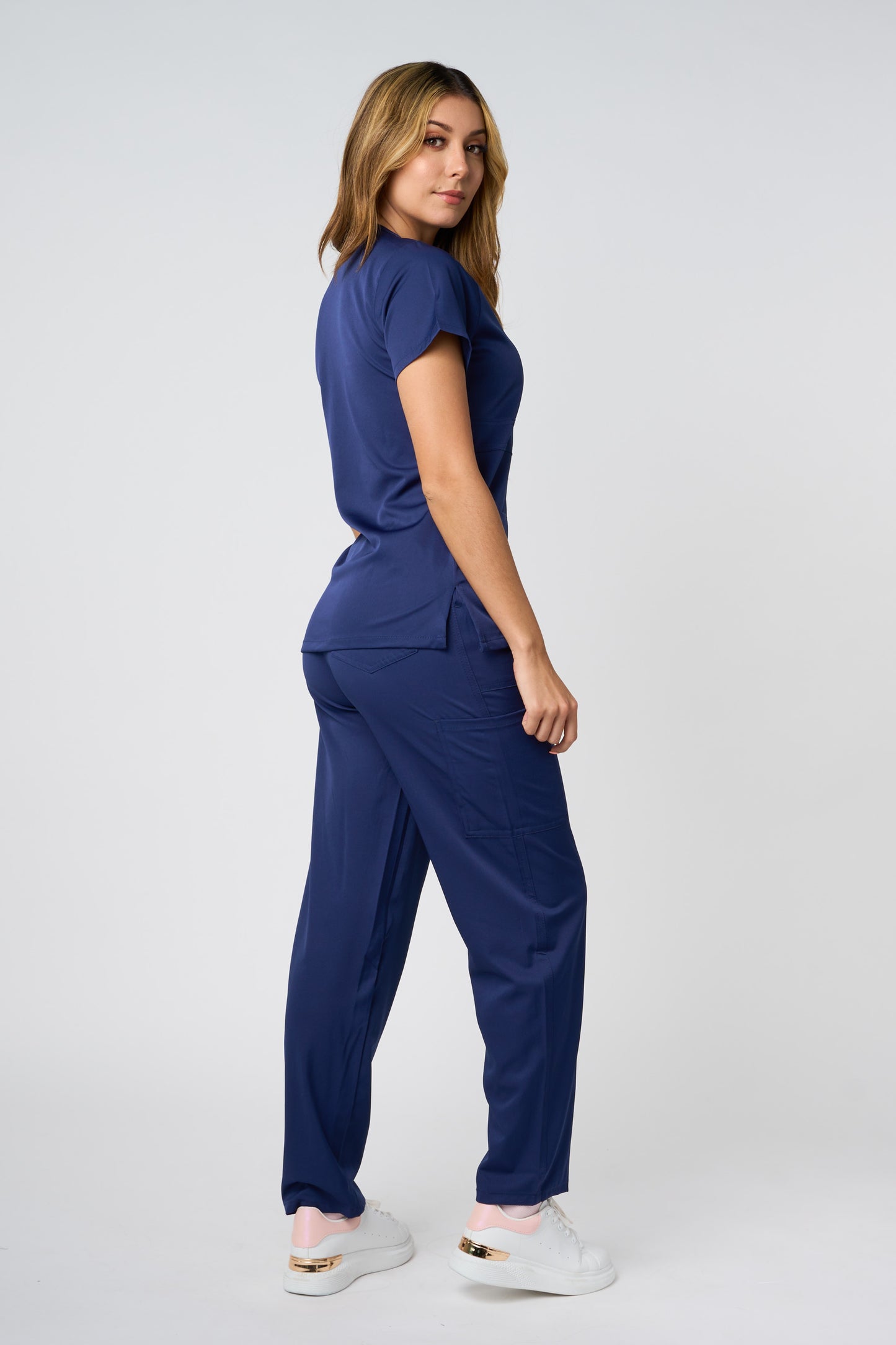SOLID 4 WAY STRETCH MOCK NECK W/D RING NAVY