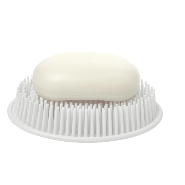 GRASSY SOAP DISH  WHITE