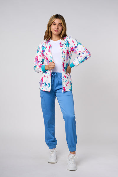 CHAQUETAS BLANCAS ESTAMPADAS DE PULPOS Y MEDUSAS
