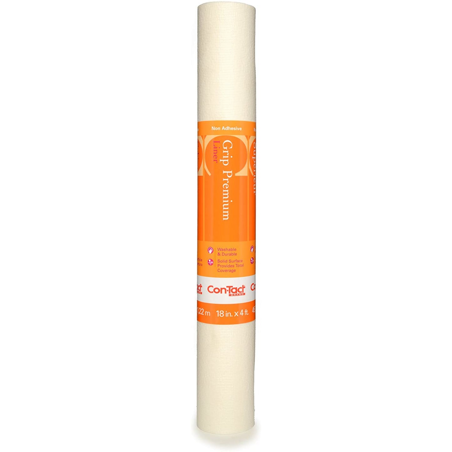 Solid Grip Premium Non Adhesive Shelf and Drawer Liner 1 Roll Ivory 18" x 4 ft
