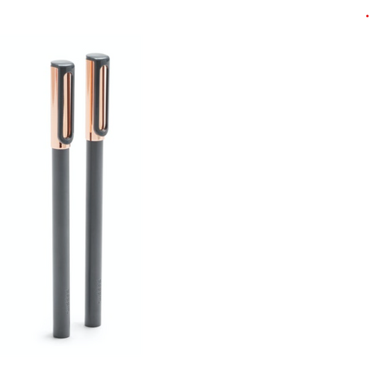 Dark Gray Copper Tip-Top Rollerball Pens w/ Black Ink Set of 2