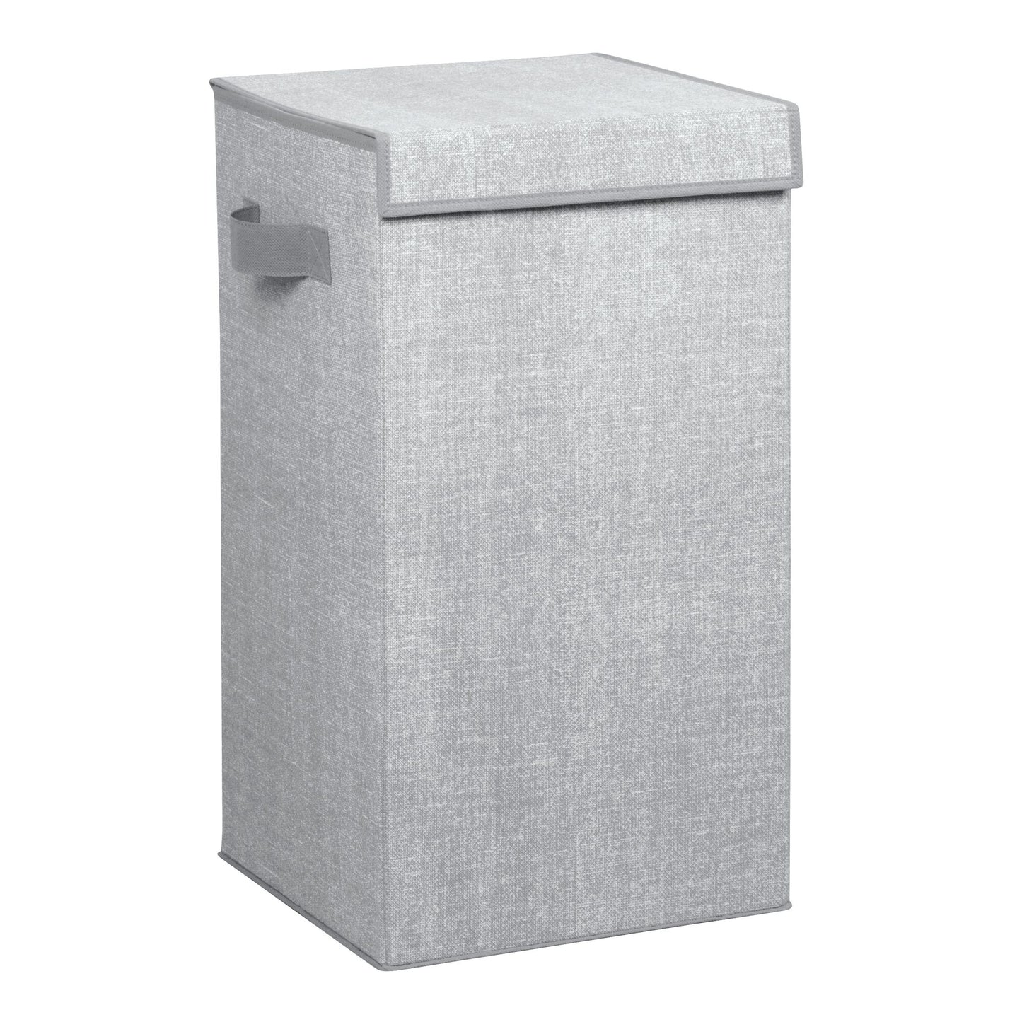Gray laundry hamper with lid