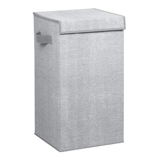 Gray laundry hamper with lid
