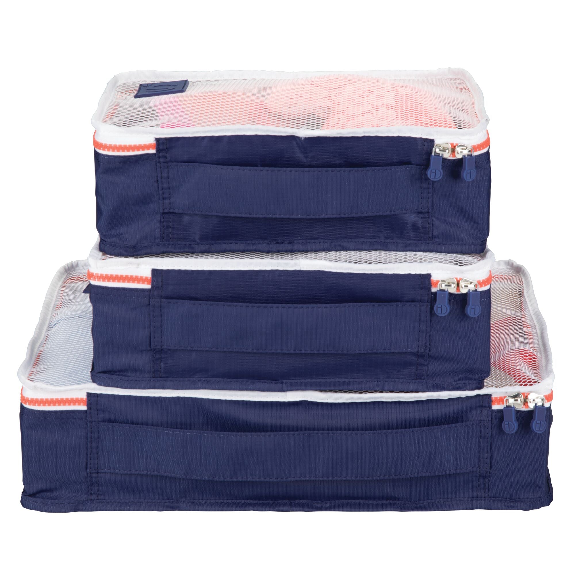 Navy & Orange  Packing Cubes  Set of 3