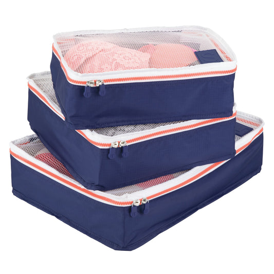 Navy & Orange  Packing Cubes  Set of 3