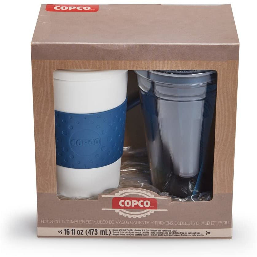 Hot-and-Cold Double Wall Insulated Tumbler Blue 16 oz