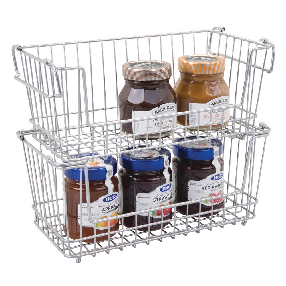 SMALL STACKING BASKET SILVER
