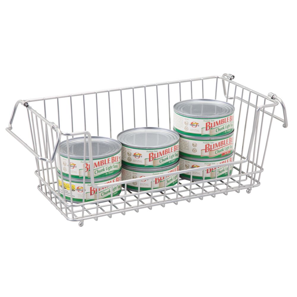 SMALL STACKING BASKET SILVER