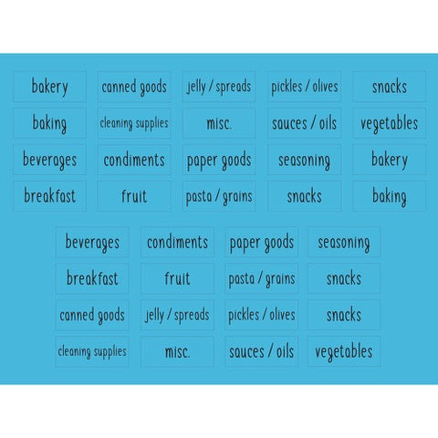 CLEAR ADHESIVE PANTRY LABELS   SET 36