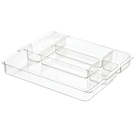CLEAR  LUCI DIVIDED EXPANDABLE TRAY - LARGE