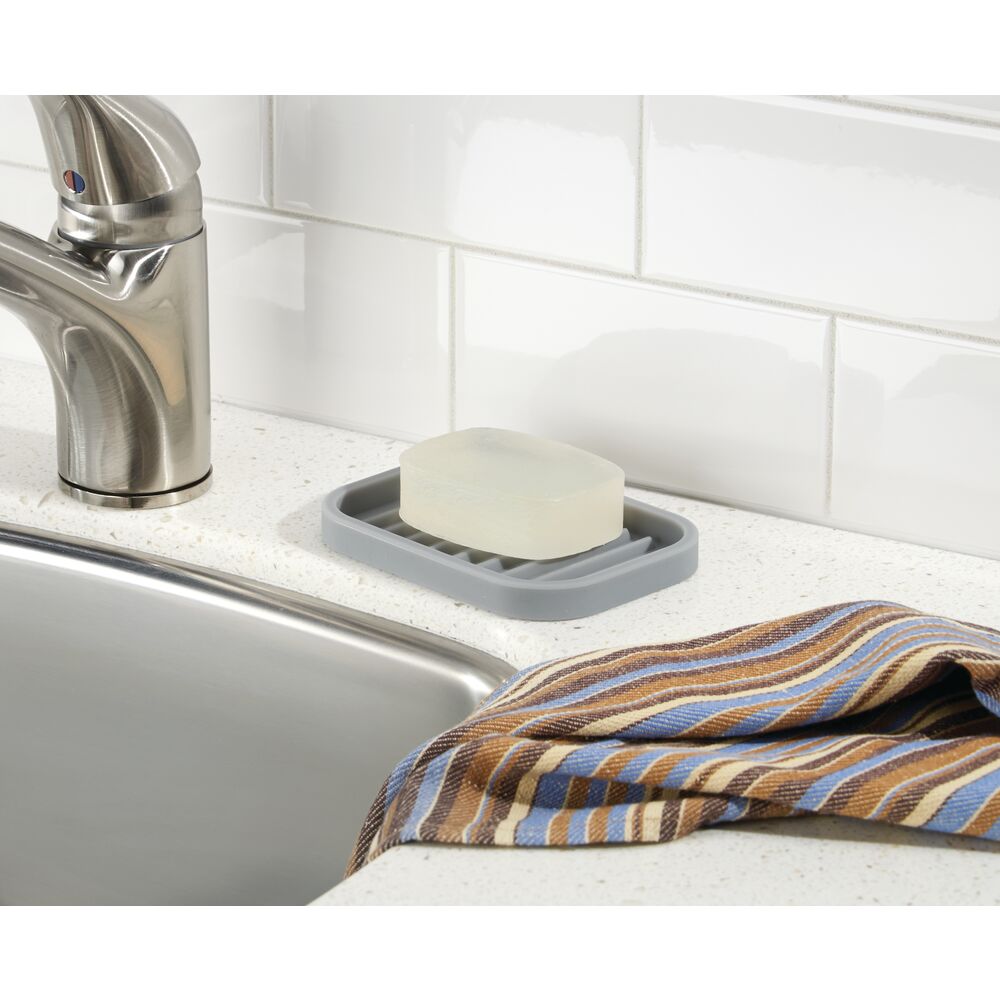 Gray Lineo Soap Dish