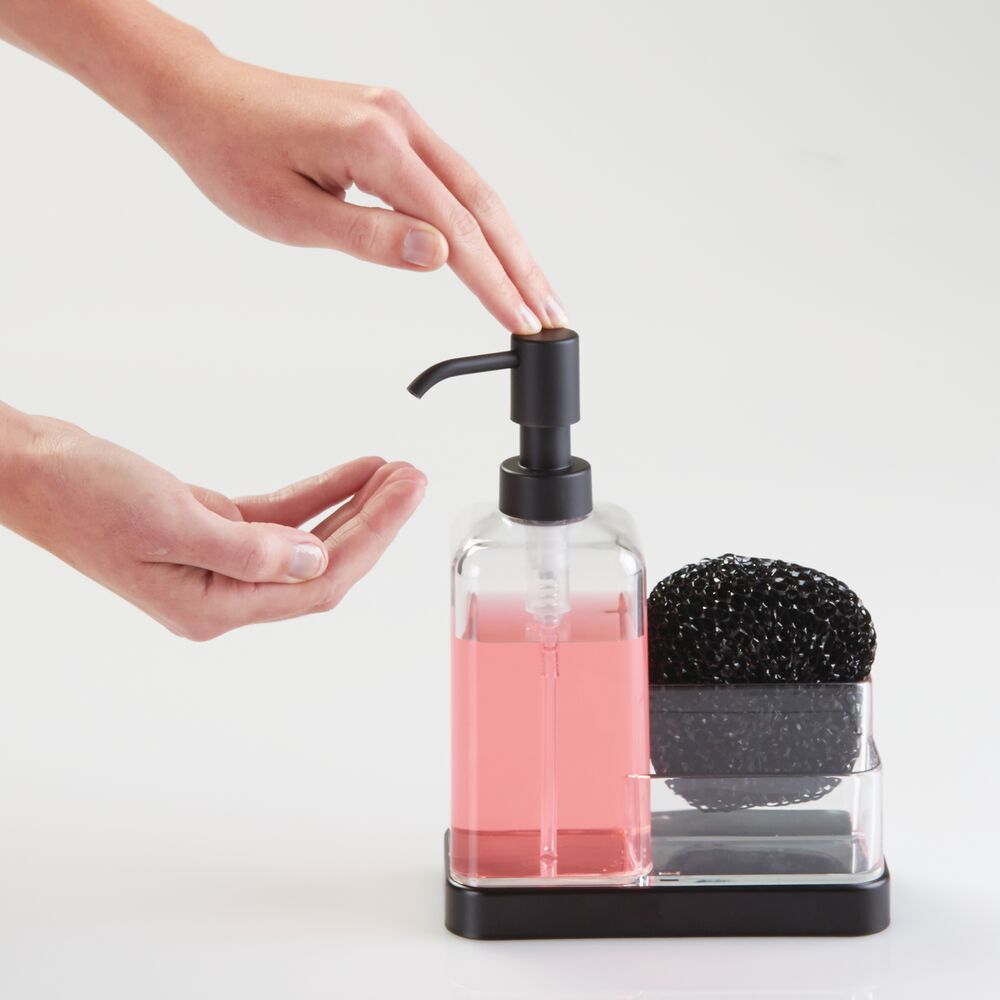 Forma 2 Soap & Sponge Caddy Matte Black/ Clear