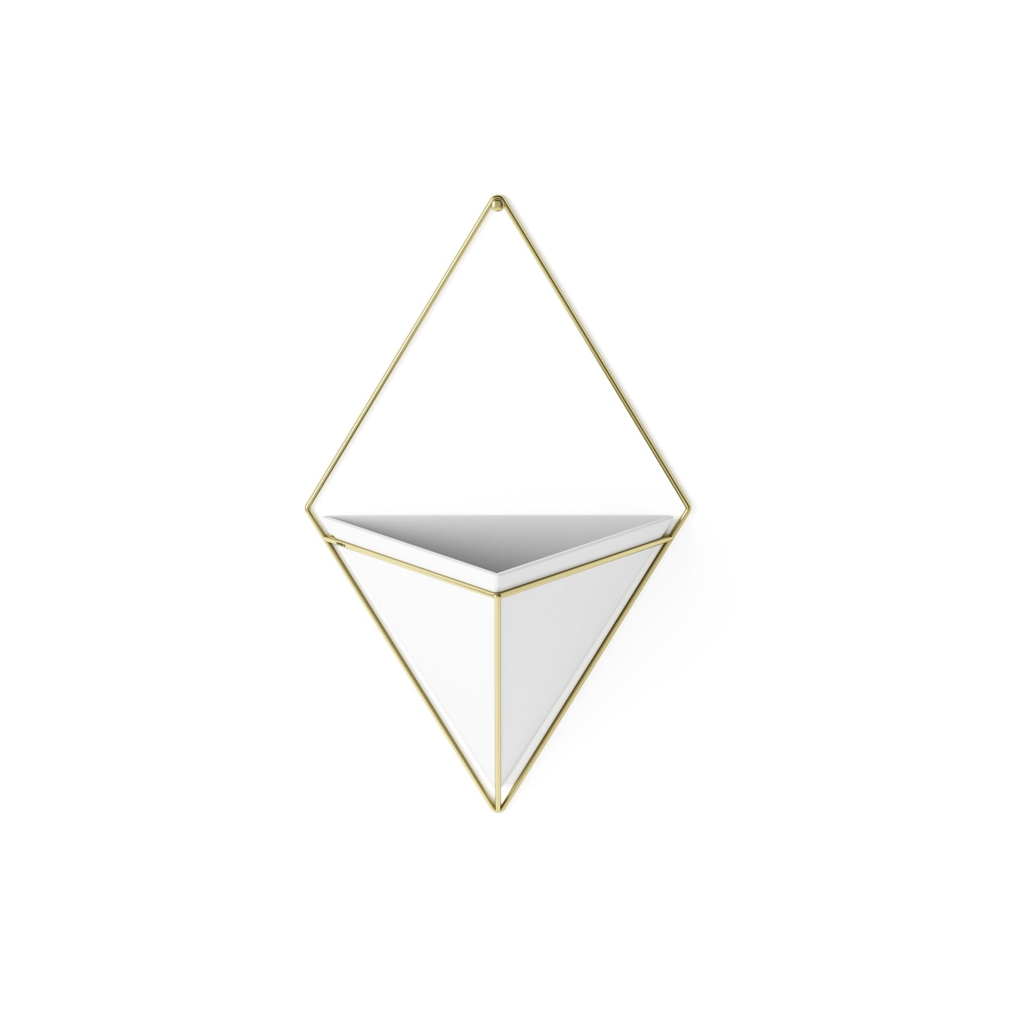 Trigg Large Wall Vessel White-Brass
