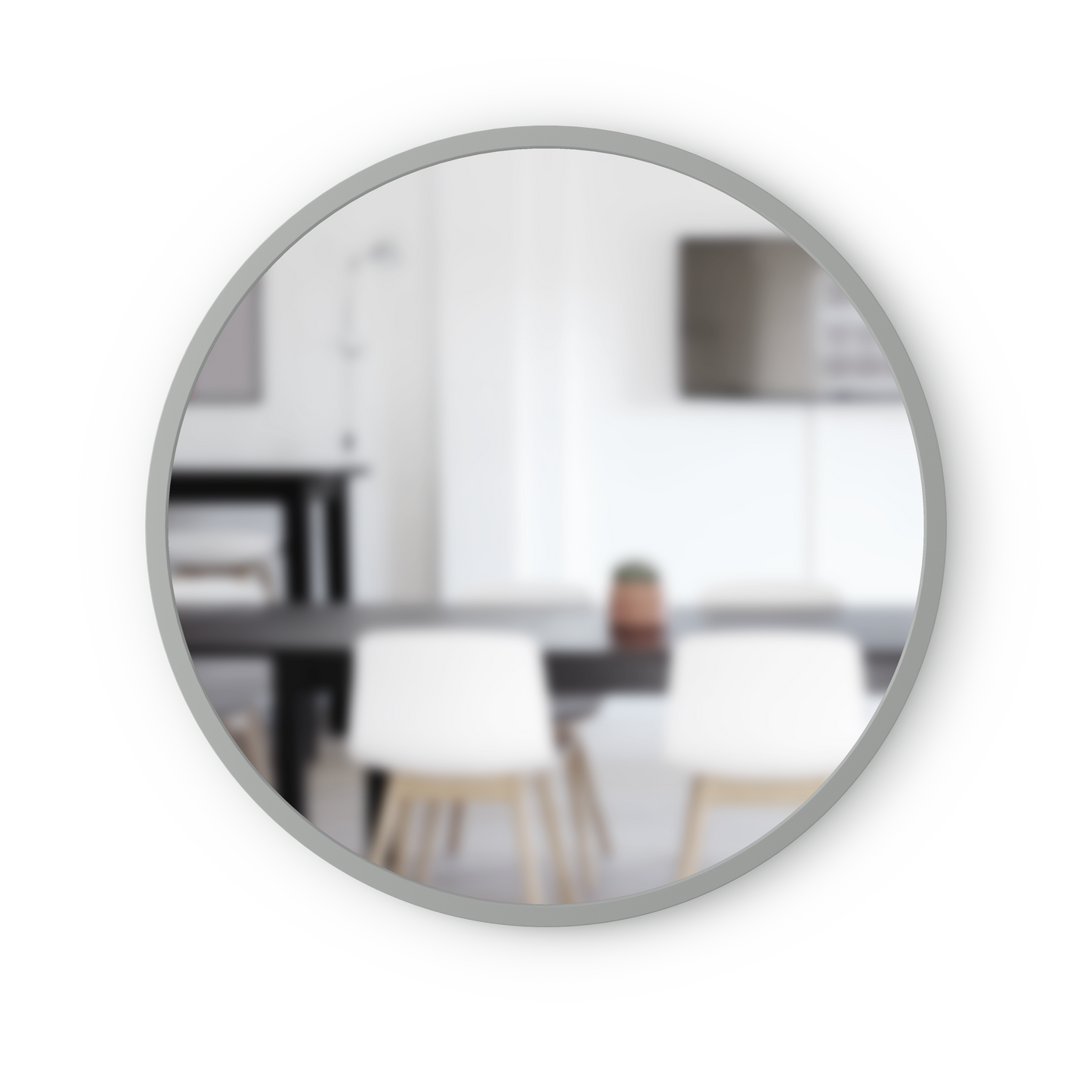 Hub Wall Mirror 24" Grey