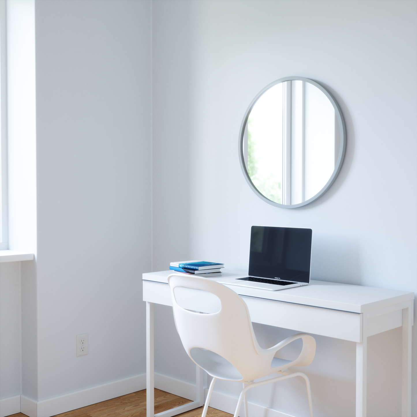 Hub Wall Mirror 24" Grey