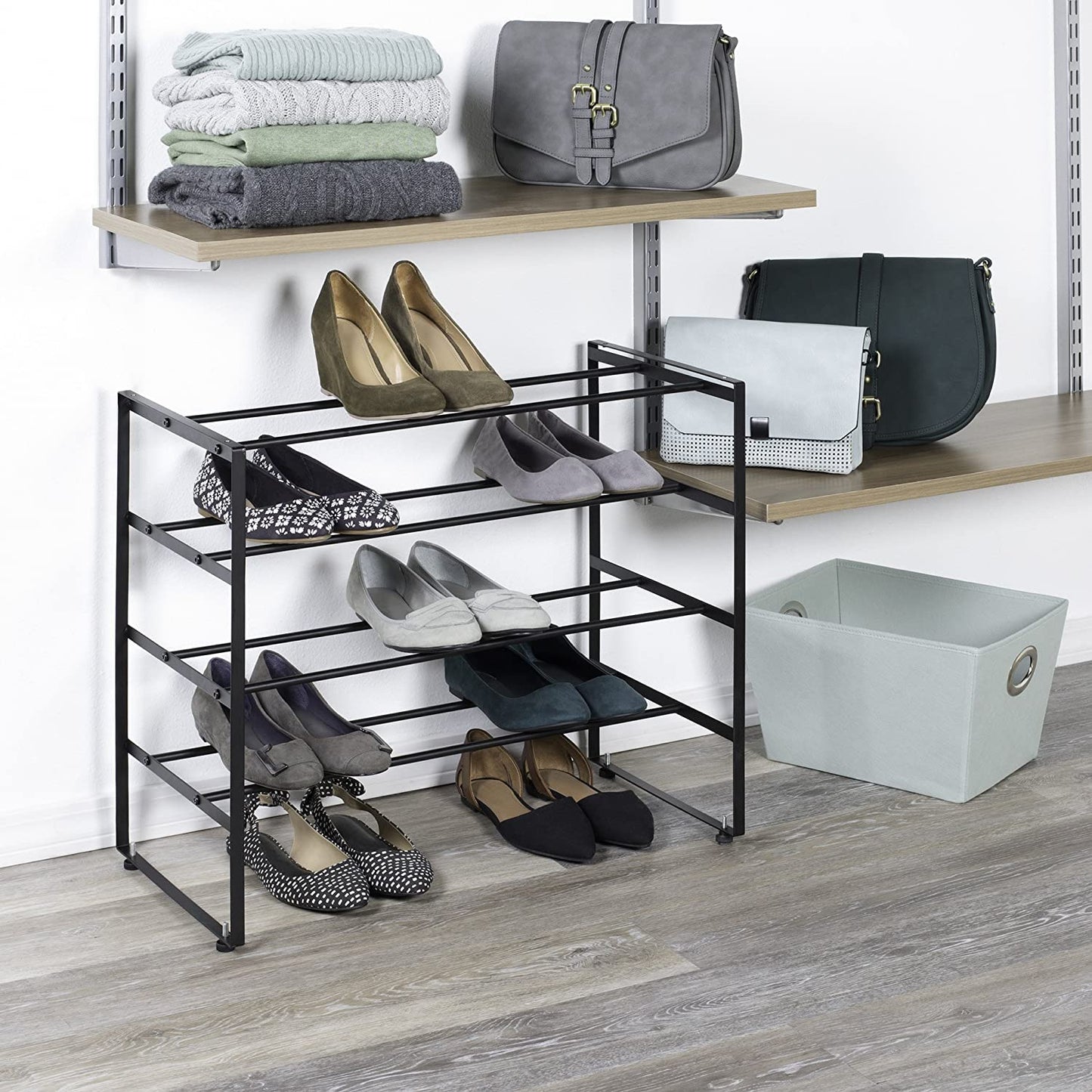 5 Tier Shoe Rack Matte Black