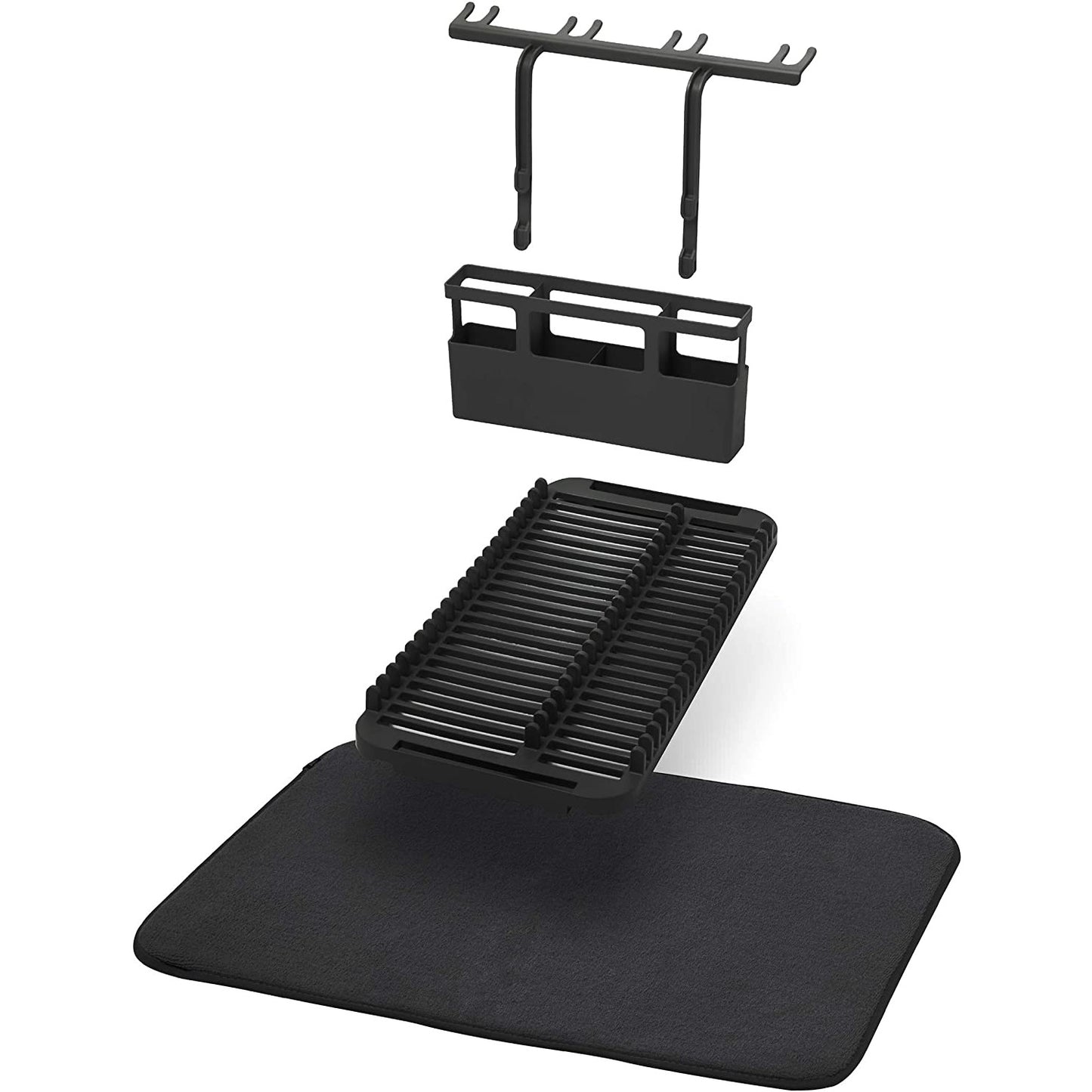 UDRY DISH DRYING RACK WITH  STEMWARE HOLDER  BLACK