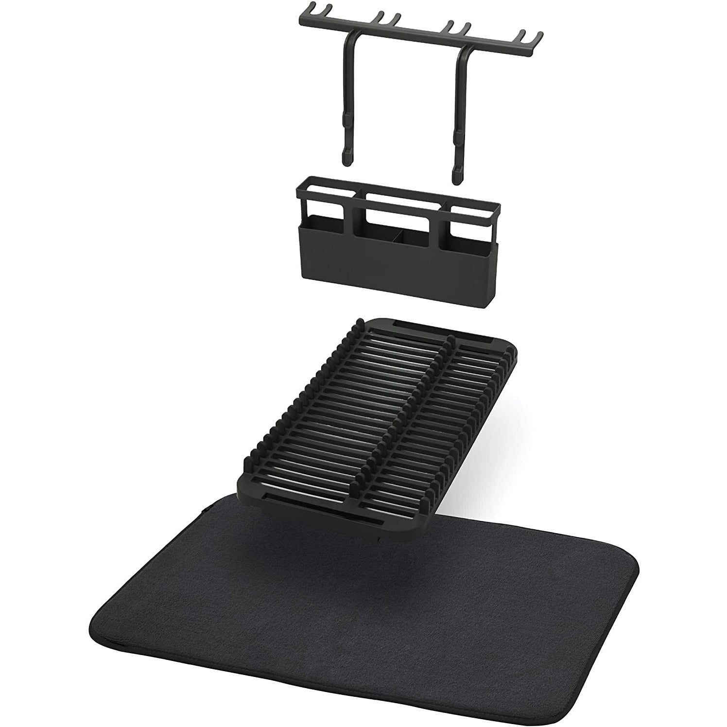 UDRY DISH DRYING RACK WITH  STEMWARE HOLDER  BLACK