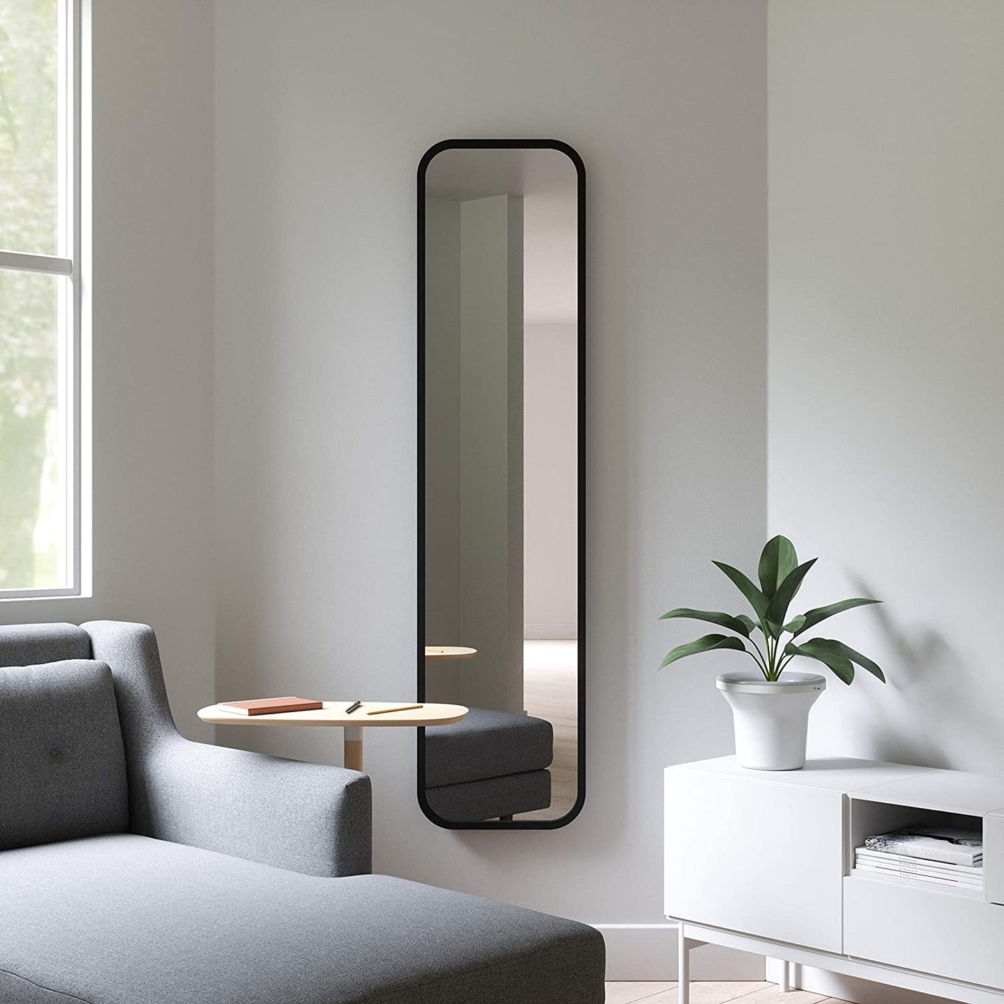 HUB LEANING MIRROR 62 X14.5 BLACK
