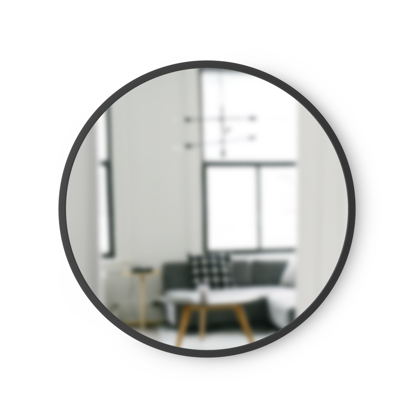 Hub Wall Mirror 18" Black
