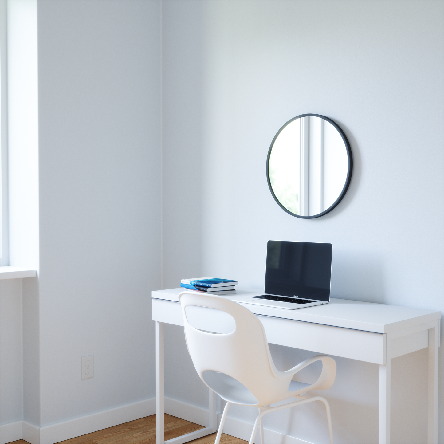 Hub Wall Mirror 18" Black