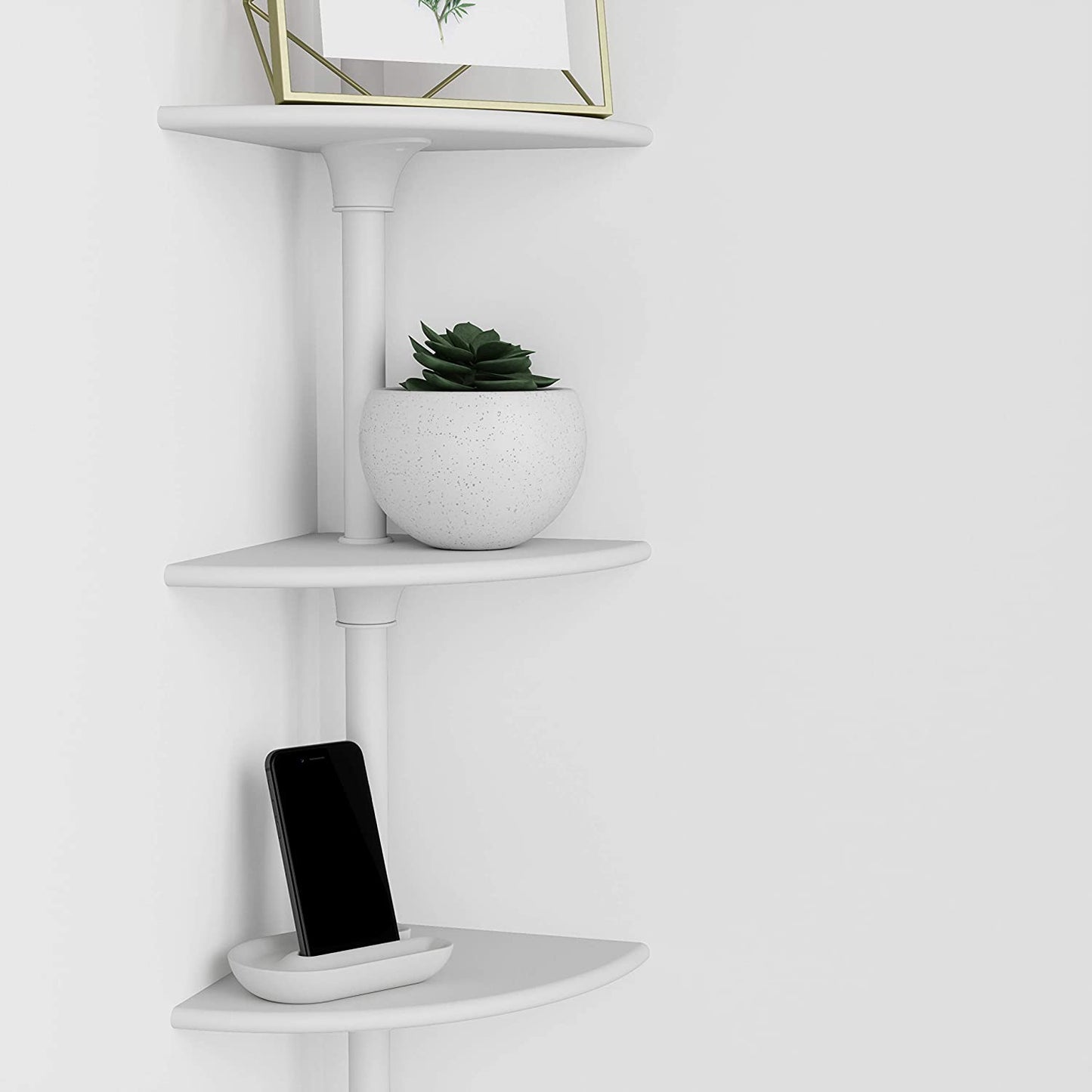 TENSION ROD SHELF WHITE