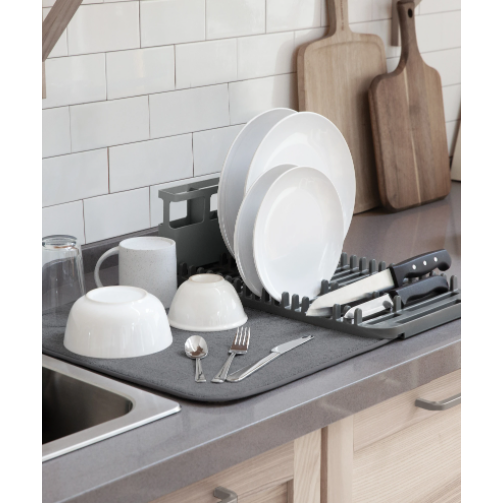 UDRY DISH RACK WITH  DRYING MAT SET 2