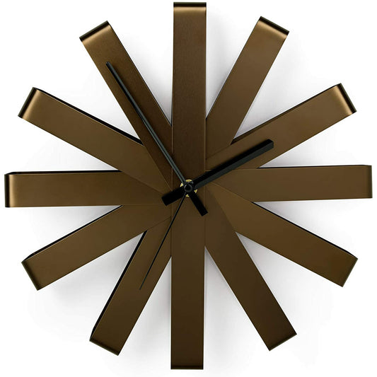 RIBBON WALL CLOCK 12" BRONZE