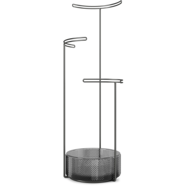 TESORA JEWELRY STAND GLASS SMOKE