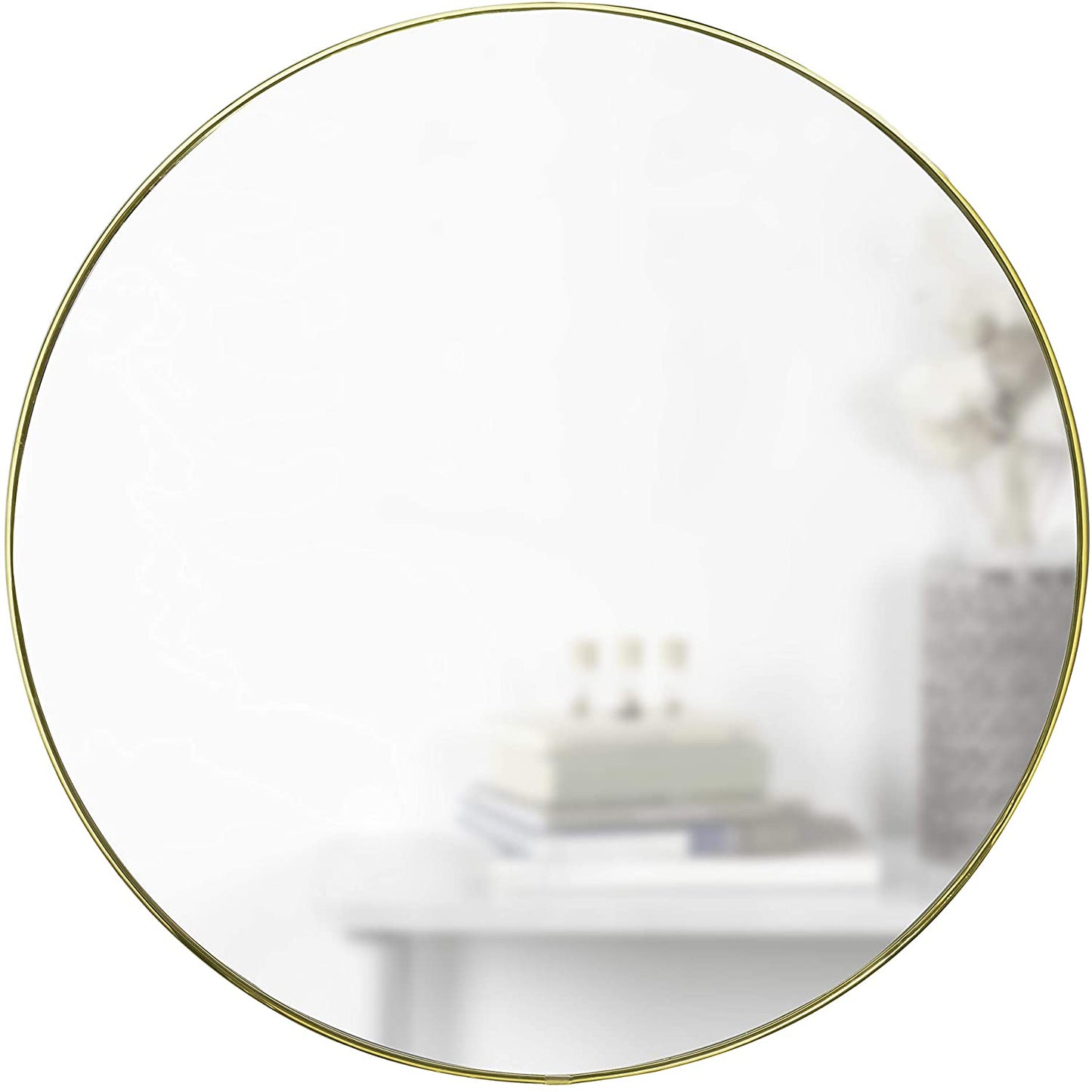 HUB WALL METAL MIRROR 37" BRASS