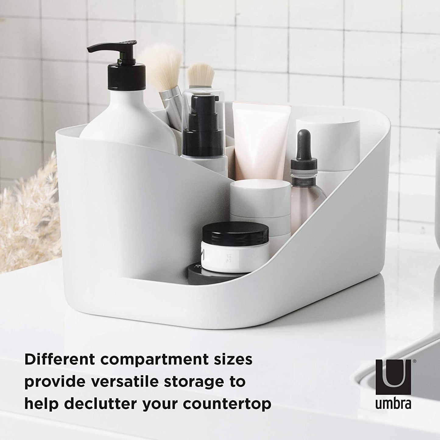 GLAM COSMETIC ORGANIZER WHITE & GREY