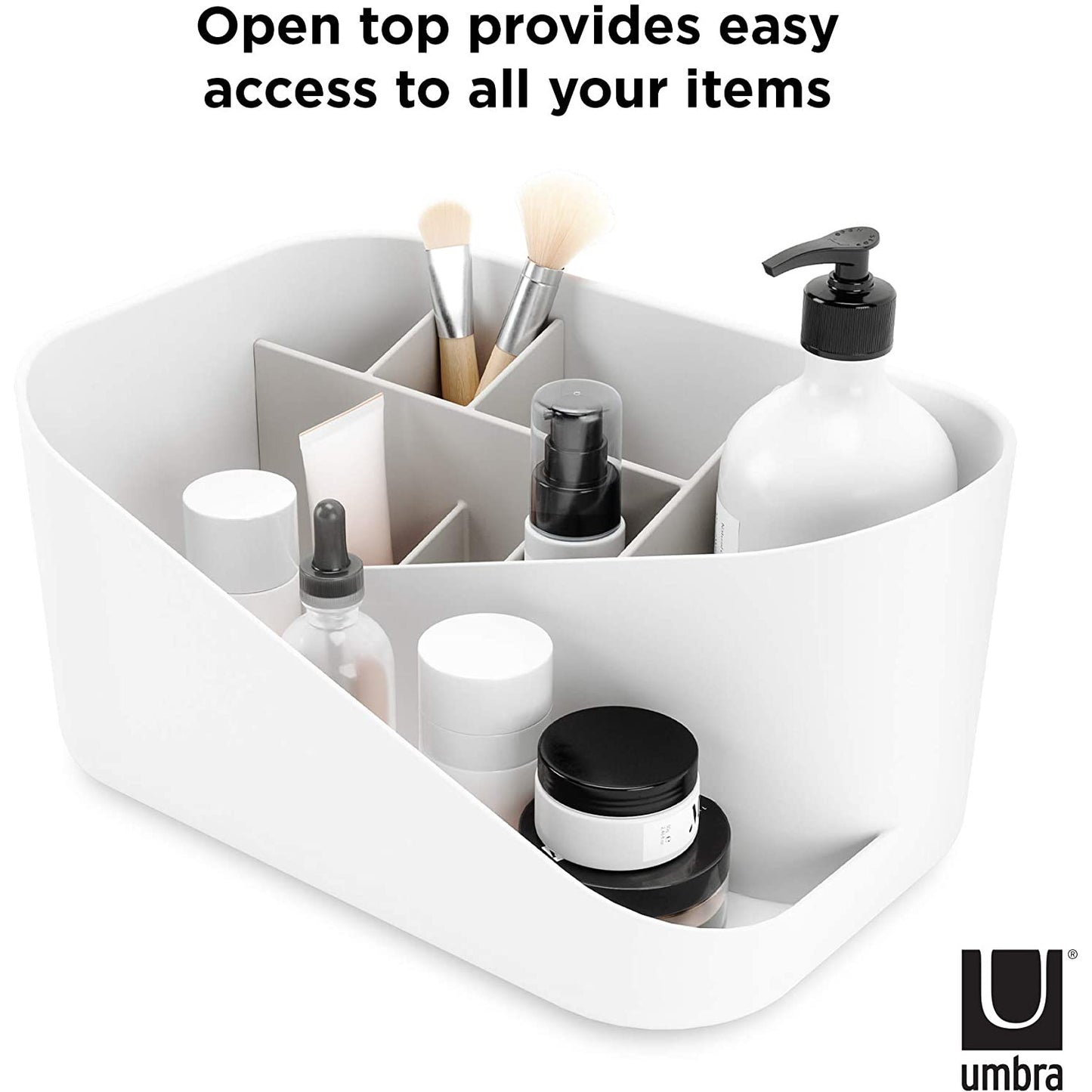 GLAM COSMETIC ORGANIZER WHITE & GREY
