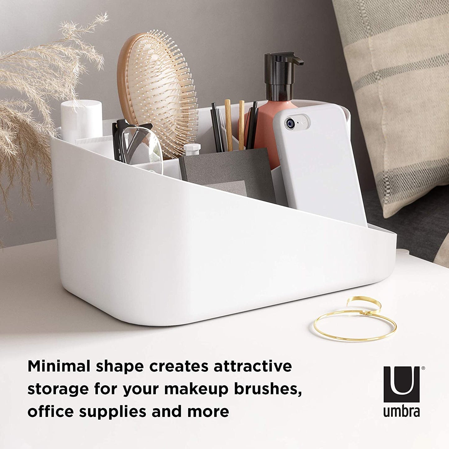 GLAM COSMETIC ORGANIZER WHITE & GREY